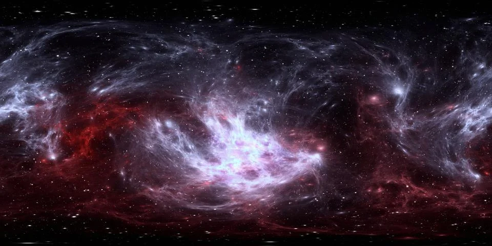 360 degree interstellar cloud of dust and gas. Space background with nebula Ilustración de archivo