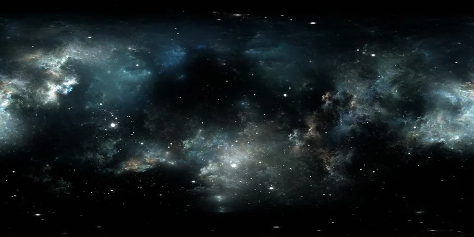 360 degree interstellar cloud of dust and gas. Space background with nebula Ilustración de archivo