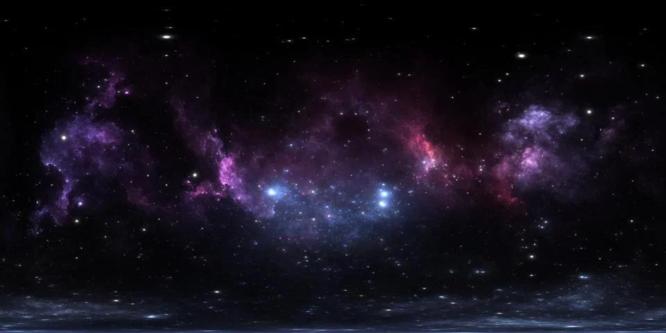 360 degree interstellar cloud of dust and gas. Space background with nebula Ilustración de archivo