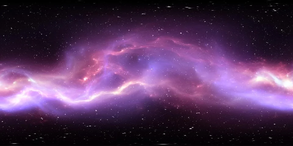 360 degree interstellar cloud of dust and gas. Space background with nebula Stock Illustration
