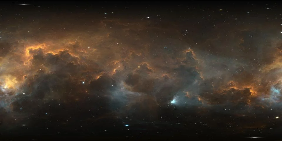 360 degree interstellar cloud of dust and gas. Space background with nebula Ilustración de archivo