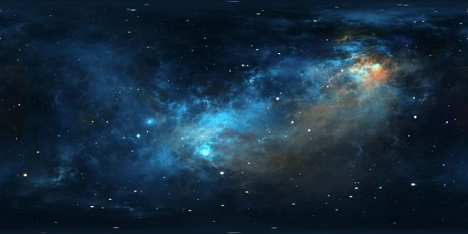 360 degree interstellar cloud of dust and gas. Space background with nebula Stock Illustration