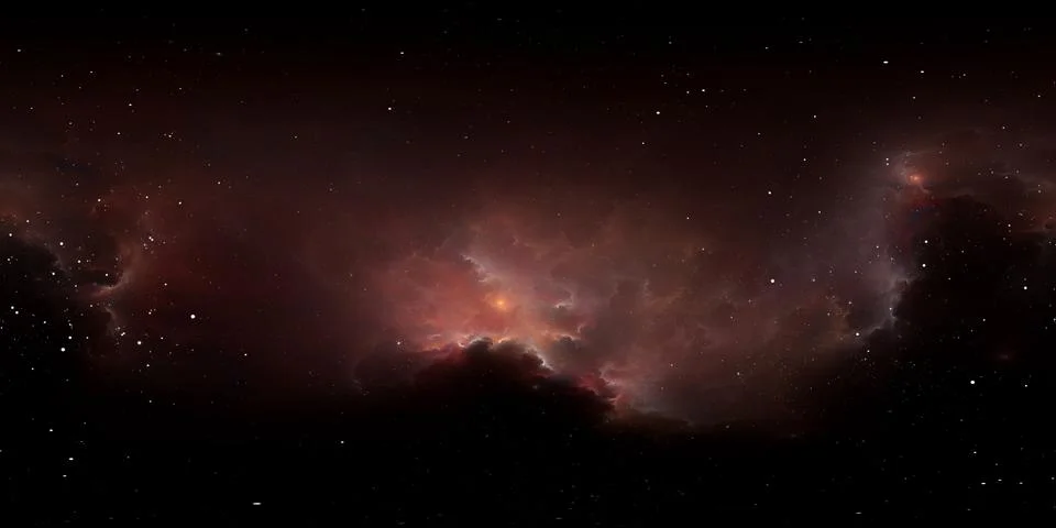360 degree interstellar cloud of dust and gas. Space background with nebula 库存插图