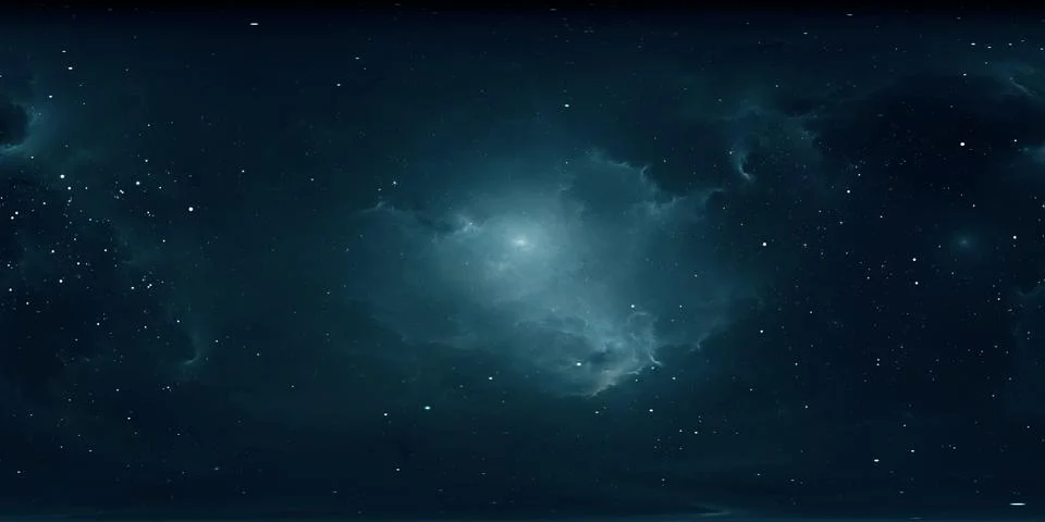 360 degree interstellar cloud of dust and gas. Space background with nebula Stock Illustration