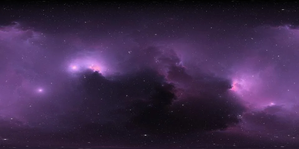 360 degree interstellar cloud of dust and gas. Space background with nebula Stock Illustration