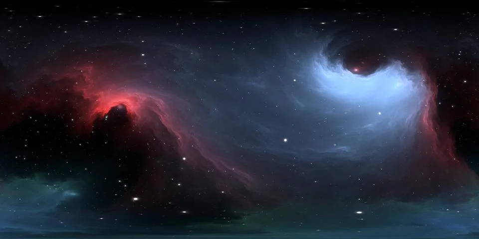 360 degree interstellar cloud of dust and gas. Space background with nebula Ilustración de archivo