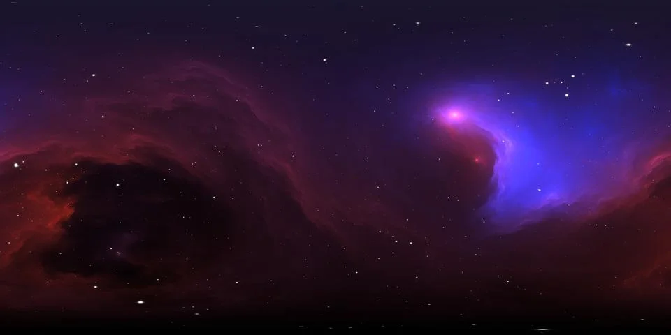 360 degree interstellar cloud of dust and gas. Space background with nebula Ilustración de archivo