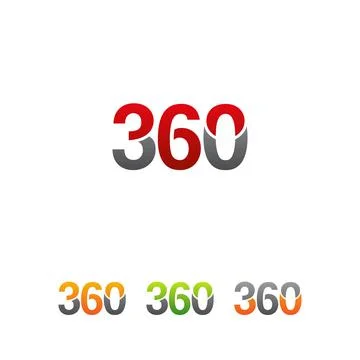 360 degree logo design, 360 number logo, 360 logo Stock Illustration