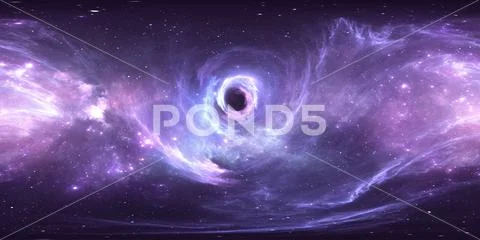 360 degree massive black hole panorama, equirectangular projection Stock Illustration