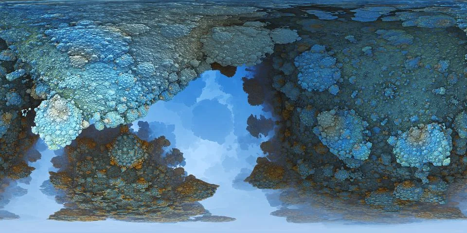 360 degree nanoparticle clusters, equirectangular projection, environment map 库存插图
