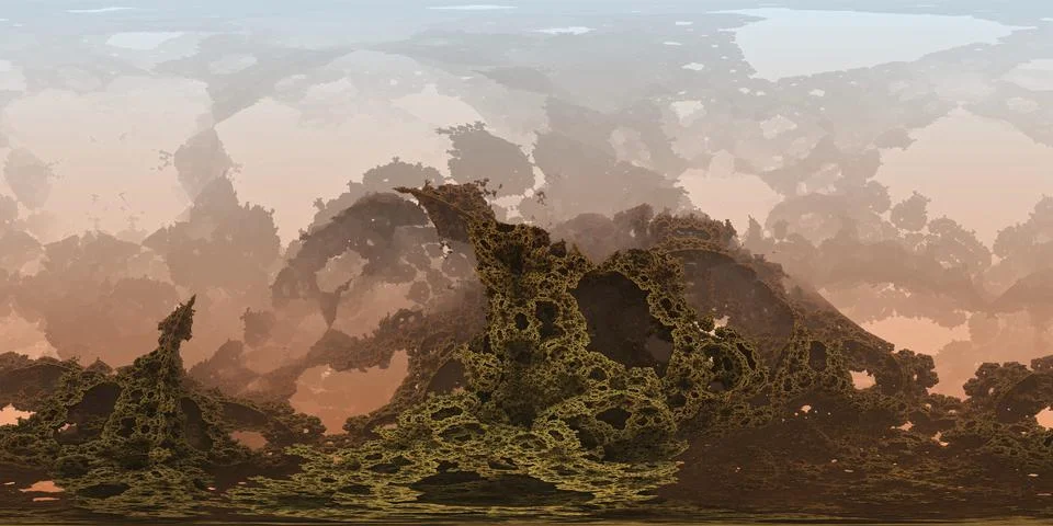 360 degree nanoparticle clusters, equirectangular projection, environment map 库存插图