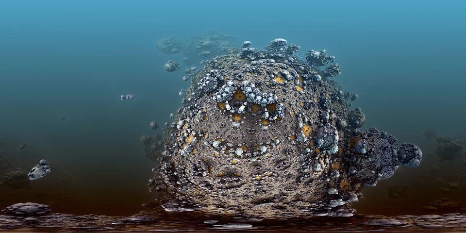 360 degree nanoparticle clusters, equirectangular projection, environment map 库存插图