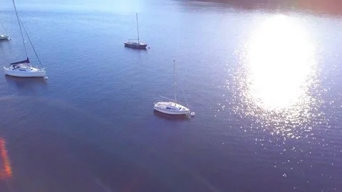 360 degree pan around a small sail boat Video stock 114504211