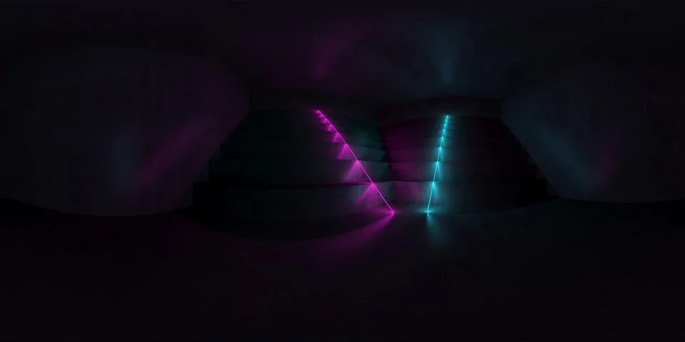360 degree panorama. Abstract empty dark interior 3d 库存插图