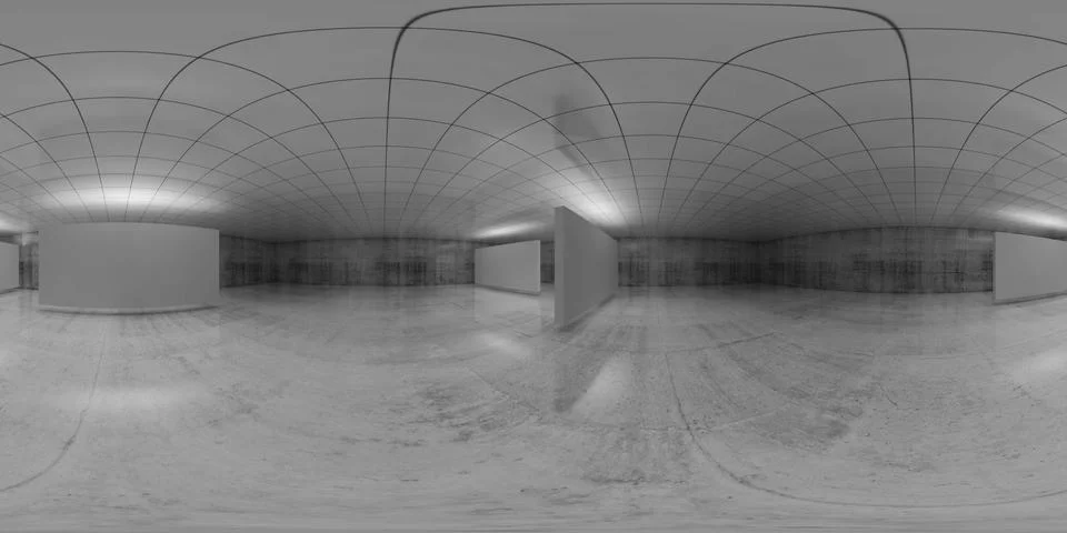 360 degree panorama, abstract empty interior 3d 库存插图