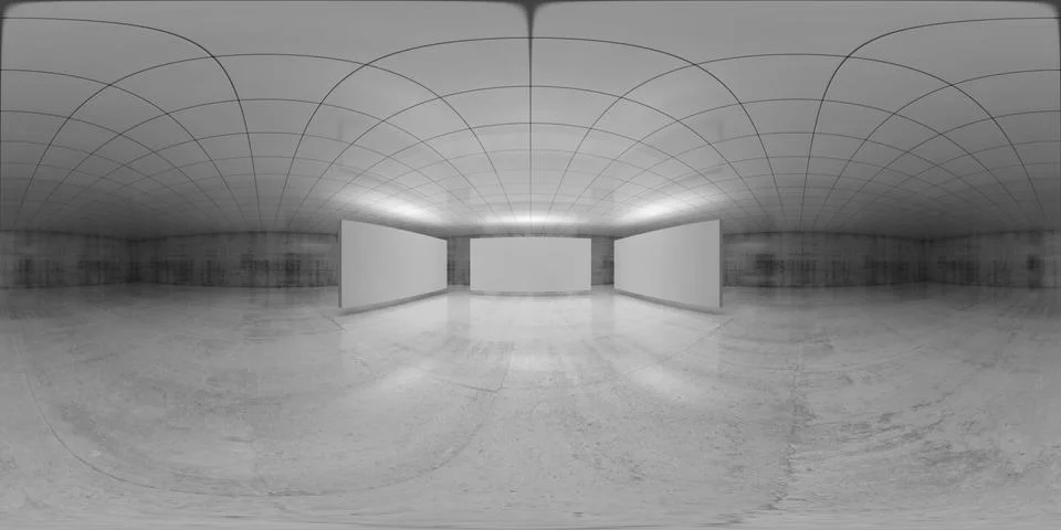 360 degree panorama, empty white room interior Ilustración de archivo