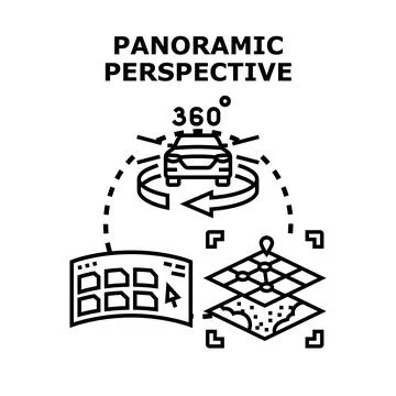 360 degree panoramic perspective technology concept Stock Illustration