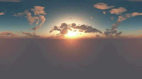 360 degree Panoramic Sky and Clouds at sunset. ready for use in 3D environment Stock Footage 66682181
