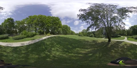 360-Degree Panoramic View of a Beautiful Summer Park Stock Footage 282001335