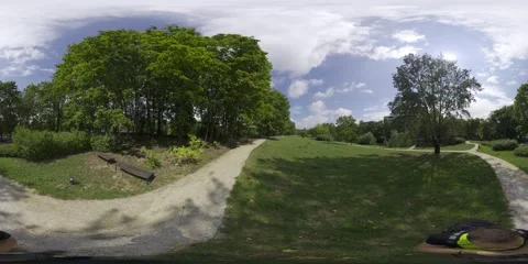 360-Degree Panoramic View of a Beautiful Park Stock Footage 282473514