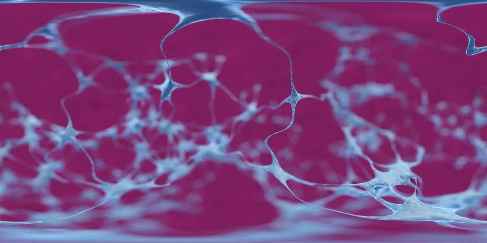 360 degree panoramic view into brain cells net. 3d illustration. Stock Illustration