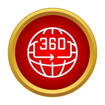 360 degree panoramic view globe icon Stock Illustration