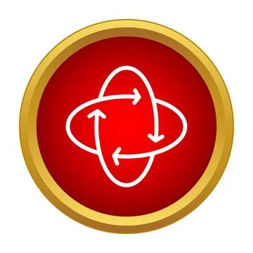 360 degree panoramic view rotation arrows icon Stock Illustration
