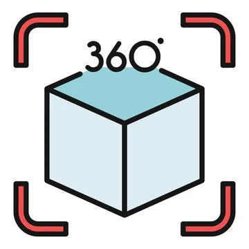 360 degree panoramic view virtual reality icon Stock Illustration