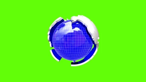 360 Degree Rotating Globe Green Screen Loop Animation Video stock 320923455