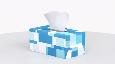 360 Degree rotation of a generic tissue box on white Stock Footage