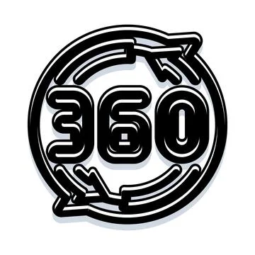 360 degree rotation view perspective icon Stock Illustration