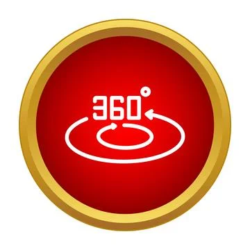 360 degree rotation view perspective icon button Stock Illustration