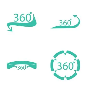 360 degree rotation view virtual reality interface icons Stock Illustration