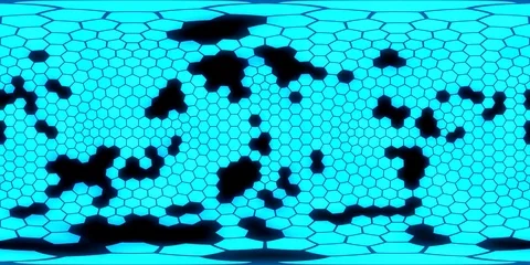 360 degree seamless hexagons view for VR. yellow hexagons with alpha. Stock Footage 82801129