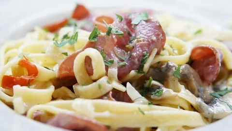 360 degree slow motion pasta view	 Stock Footage 116765669