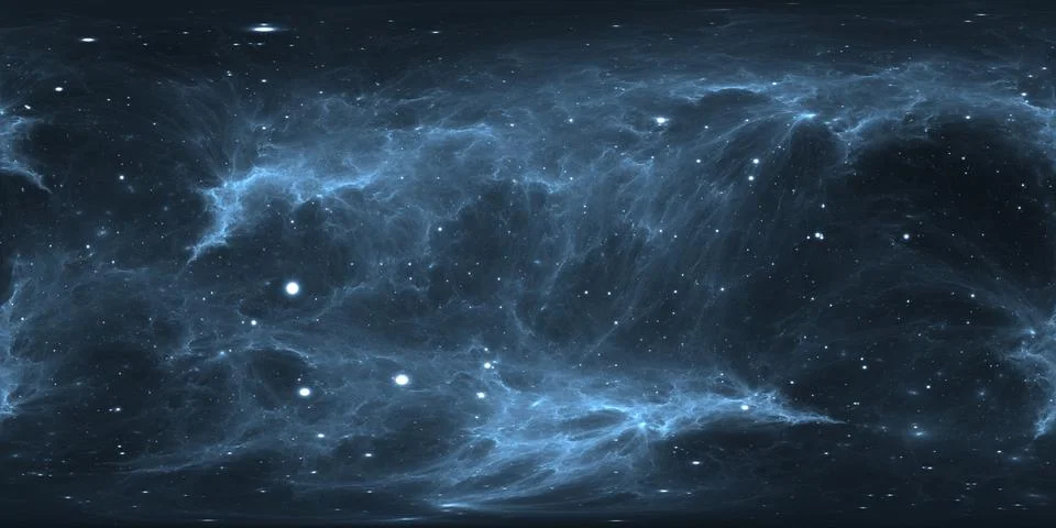 360 degree space nebula panorama, equirectangular projection, environment map 库存插图