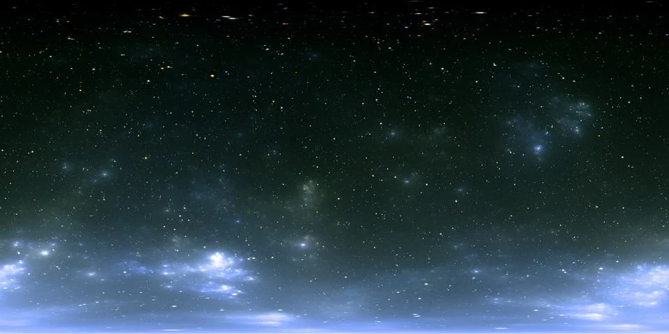 360 degree space nebula panorama, equirectangular projection, environment map Stock Illustration