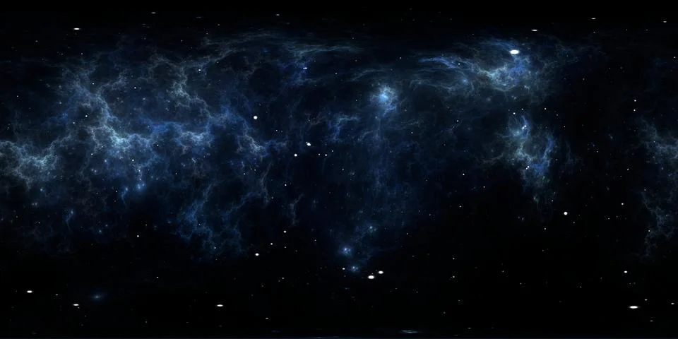 360 degree space reflection nebula, equirectangular projection, panoramic e.. 库存插图