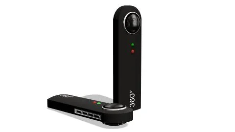 360 degree spherical camera  with two lenses - isolated on white Stock-Illustration