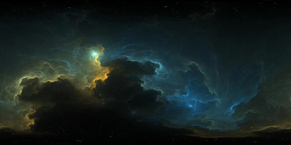 360 degree stellar space background with nebula in another dimension. Panoram 스톡 일러스트