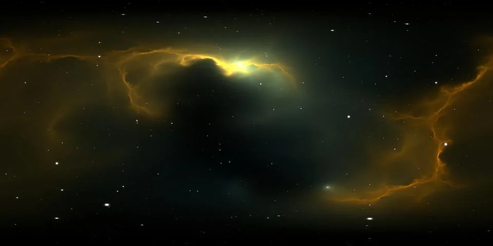 360 degree stellar space background with nebula. Panorama, environment 360 HD Stockillustratie