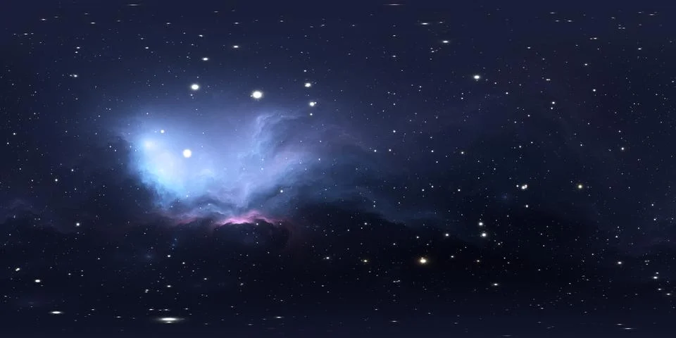 360 degree stellar system and gas nebula. Panorama, environment 360 HDRI ma.. Ilustración de archivo