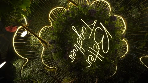 360-Degree Style Motion Around ‘Better Together’ Floral Decor – Gimbal Shot Stock Footage 311153906