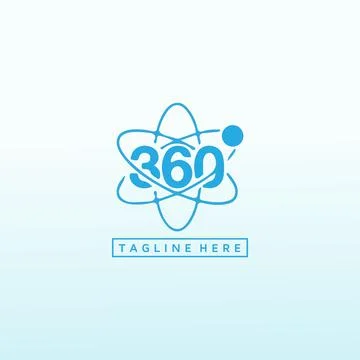 360 degree vector science, 360 vector logo design template idea and inspirati Stock Illustration