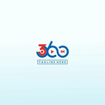 360 degree vector video icon, 360 vector logo design template idea and inspir Stock Illustration