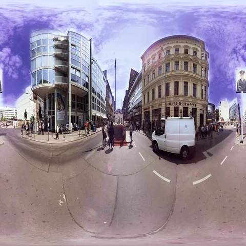 360 degree video Berlin, Checkpoint Charlie Video stock 69707604