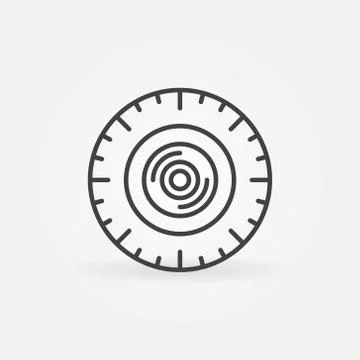 360 degree video camera outline vector round concept icon 库存插图