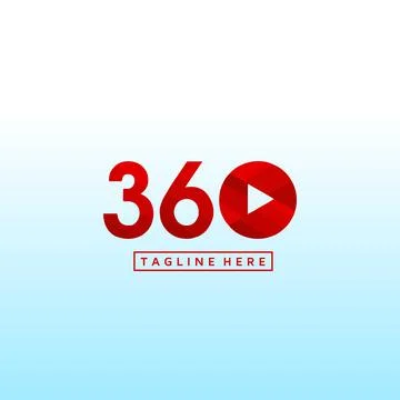 360 degree video icon template, 360 vector logo design template idea and insp Stock Illustration