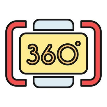 360 degree video virtual reality viewing icon Stock Illustration