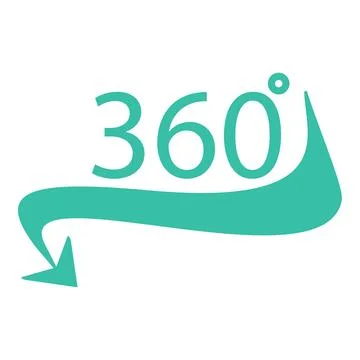 360 degree view arrow concept icon Stock Illustration